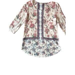 Large Rue Juju floral Lightweight White Sweater